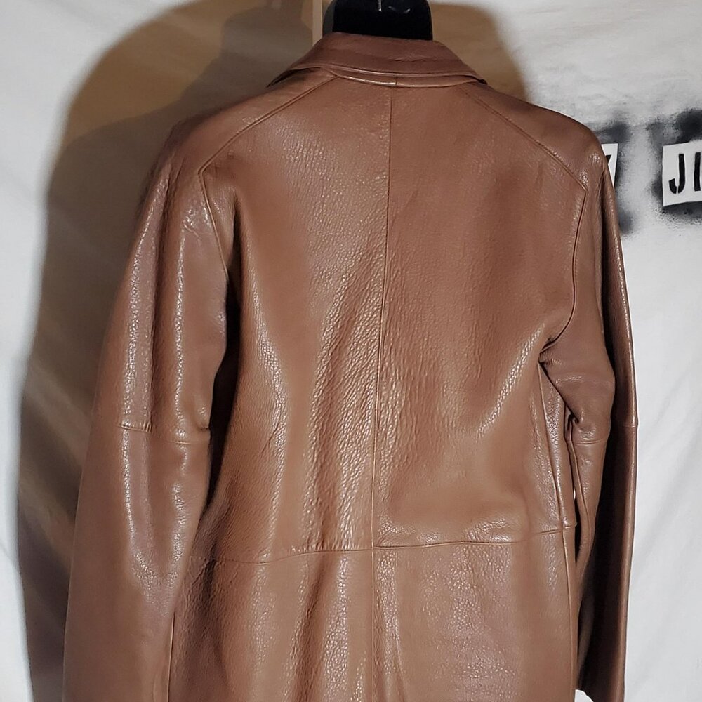 Brown Leather Blazer - Missing Label - image 8